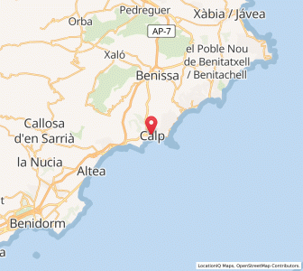 Map of Calp, Valencia