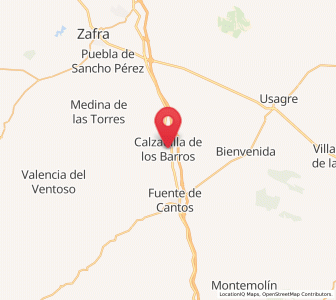Map of Calzadilla de Los Barros, Extremadura