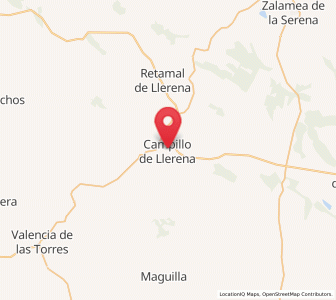 Map of Campillo de Llerena, Extremadura