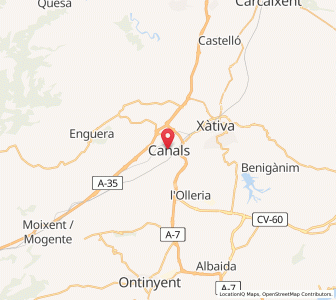 Map of Canals, Valencia