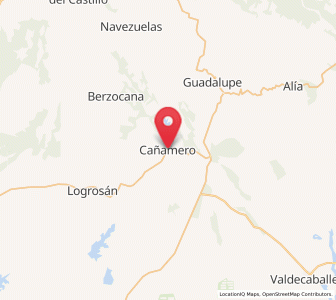 Map of Cañamero, Extremadura