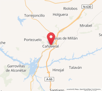 Map of Cañaveral, Extremadura