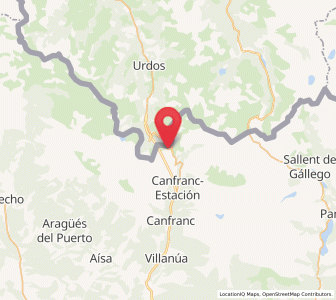 Map of Candanchú, Aragon