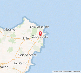 Map of Capdepera, Balearic Islands