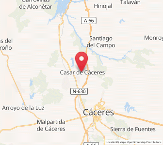 Map of Casar de Cáceres, Extremadura