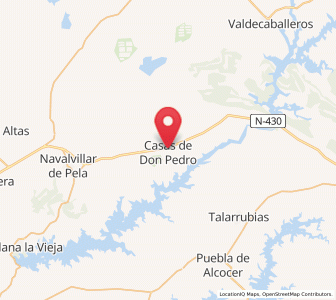 Map of Casas de Don Pedro, Extremadura