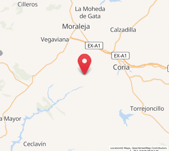 Map of Casillas de Coria, Extremadura