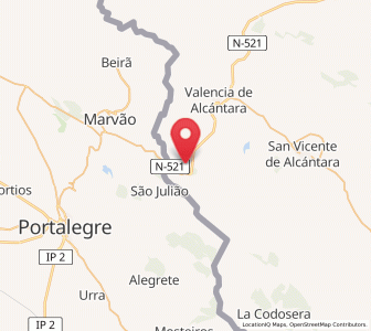 Map of Casiñas Bajas, Extremadura