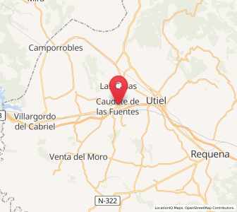 Map of Caudete de las Fuentes, Valencia