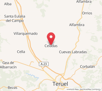 Map of Celadas, Aragon