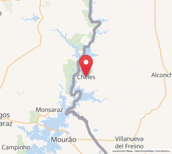 Map of Cheles, Extremadura