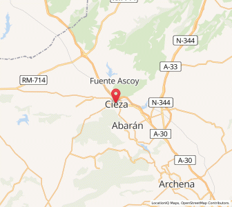 Map of Cieza, Murcia