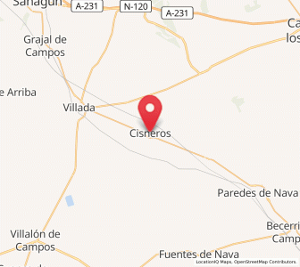 Map of Cisneros, Castille and León