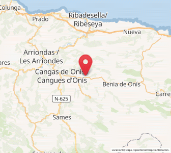 Map of Coraín, Asturias