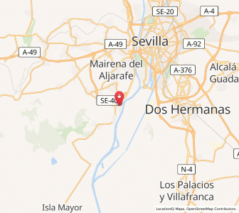 Map of Coria del Río, Andalusia