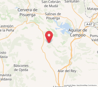 Map of Cozuelos de Ojeda, Castille and León