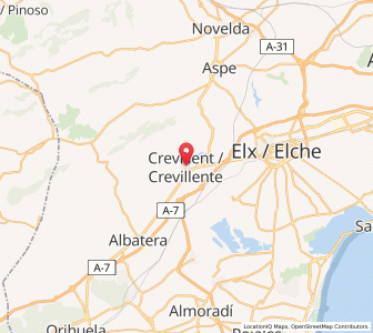 Map of Crevillente, Valencia