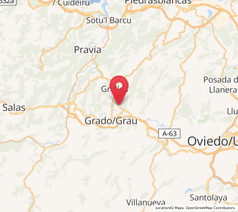 Map of Cuero, Asturias