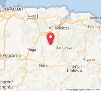 Map of Cuinya, Asturias