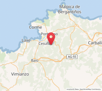 Map of Cundins, Galicia
