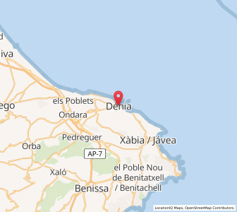 Map of Denia, Valencia
