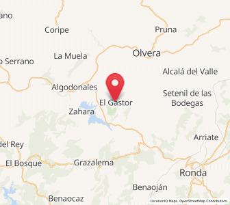 Map of El Gastor, Andalusia