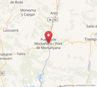 Map of el Pont de Montanyana / Puente de Montañana, Aragon