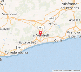 Map of El Vendrell, Catalonia