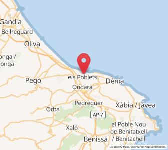 Map of els Poblets, Valencia
