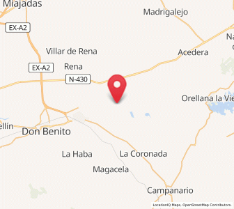 Map of Entrerríos, Extremadura