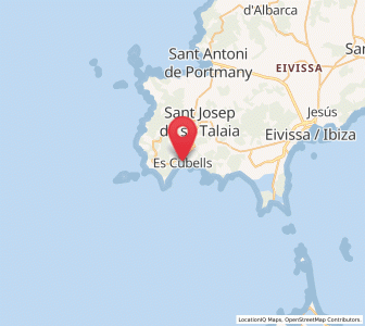 Map of Es Cubells, Balearic Islands