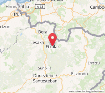 Map of Etxalar, Navarre