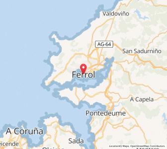 Map of Ferrol, Galicia