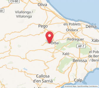 Map of Fontilles, Valencia