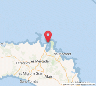 Map of Fornells, Balearic Islands