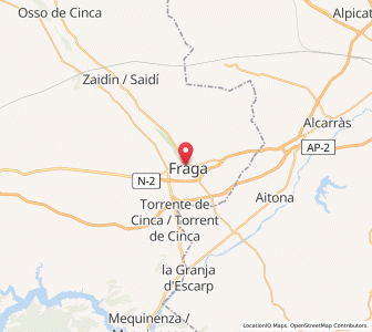 Map of Fraga, Aragon