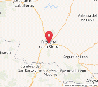 Map of Fregenal de la Sierra, Extremadura