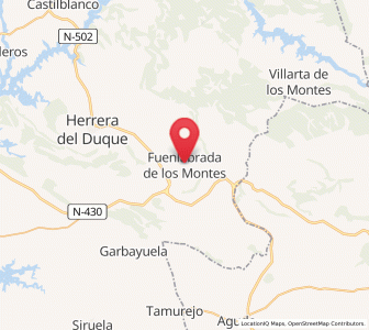 Map of Fuenlabrada de los Montes, Extremadura