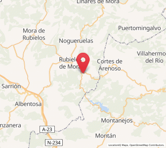 Map of Fuentes de Rubielos, Aragon
