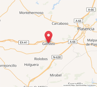 Map of Galisteo, Extremadura