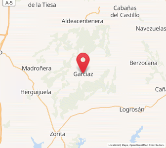 Map of Garcíaz, Extremadura