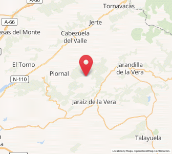 Map of Garganta la Olla, Extremadura