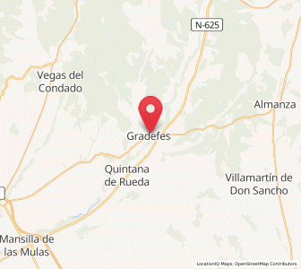 Map of Gradefes, Castille and León