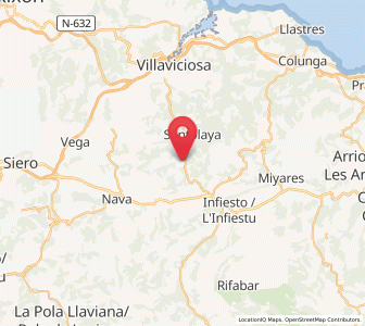 Map of Hería, Asturias