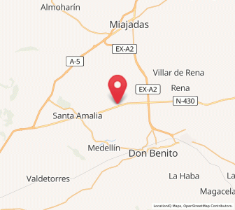 Map of Hernán Cortés, Extremadura
