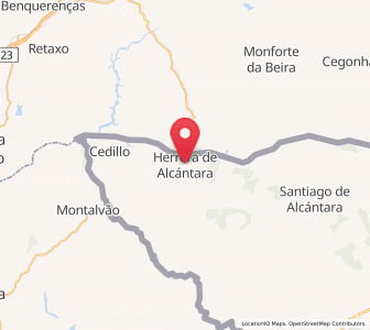 Map of Herrera de Alcántara, Extremadura