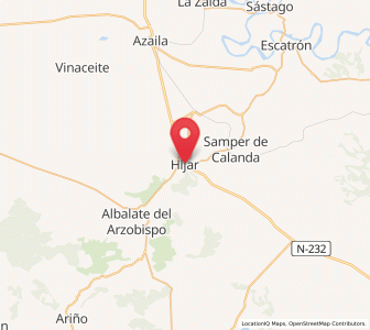 Map of Híjar, Aragon