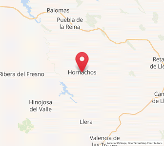 Map of Hornachos, Extremadura