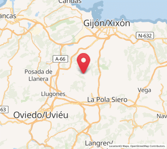 Map of Huergo, Asturias