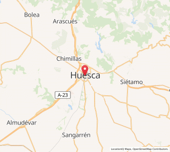 Map of Huesca, Aragon